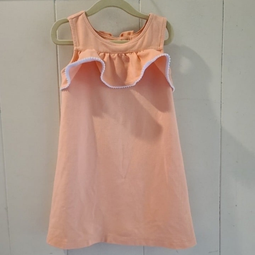 Janie and Jack Peach Ruffle Ponte Sleeveless Dress  Size 4Excellent condition